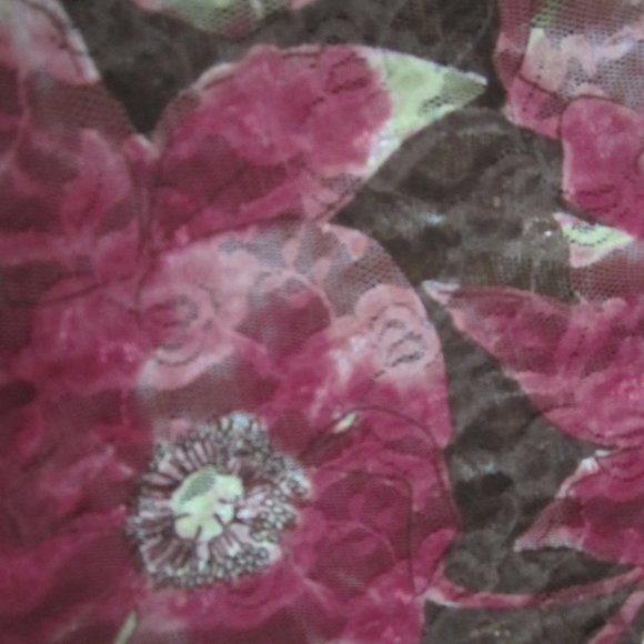 INC Woman Plus 1X Purple Brown Floral Lace Knit Bell Sleeve Scoop Neck Shirt Top - Picture 10 of 10